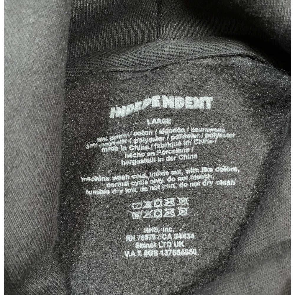 Independent Truck Co Hoodie Mens Large Black Logo Spellout Heavyweight Cotton - Picture 7 of 8
